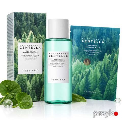 Kosmetik hədiyyə dəsti No brand, Madagascar Centella Tea-Trica, Üz baxımı üçün dəst, 2 əd, Üz üçün təmizləyici toner 210 ml, üz üçün parça maska 24 ml — Bakı