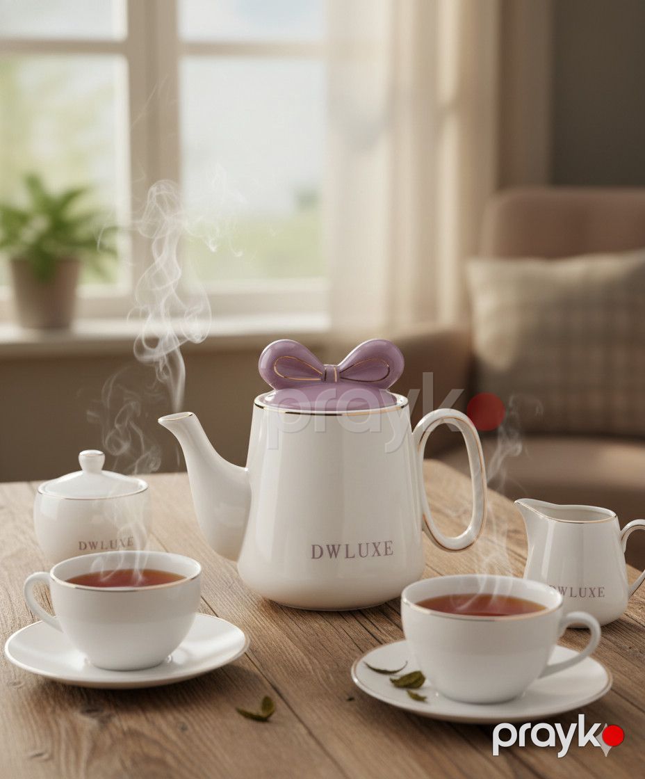 Dəmləmə çaydanı NS17, keramika, ağ/bənövşəyi, 750 ml — Mallar, Bakı (2)