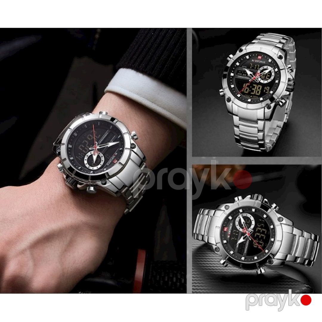 Kişi qol saatı Naviforce 9163 Silver Black — Mallar, Bakı (2)