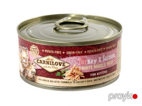 Konserv Carnilove Kitten Turkey&Salmon pişik balaları üçün, hind quşu və qızılbalıq ilə, 100 q — Bakı