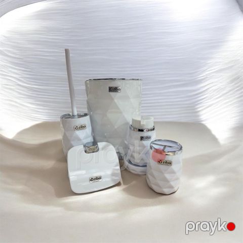Hamam otağı dəsti 2817, plastik, ağ, 6 parça — Bakı