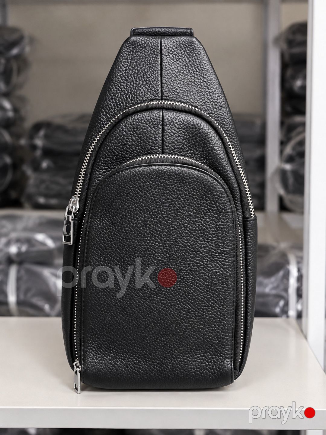 Kross-bodi çanta, qara, təbii dəri, 19х30 sm — Mallar, Bakı (2)