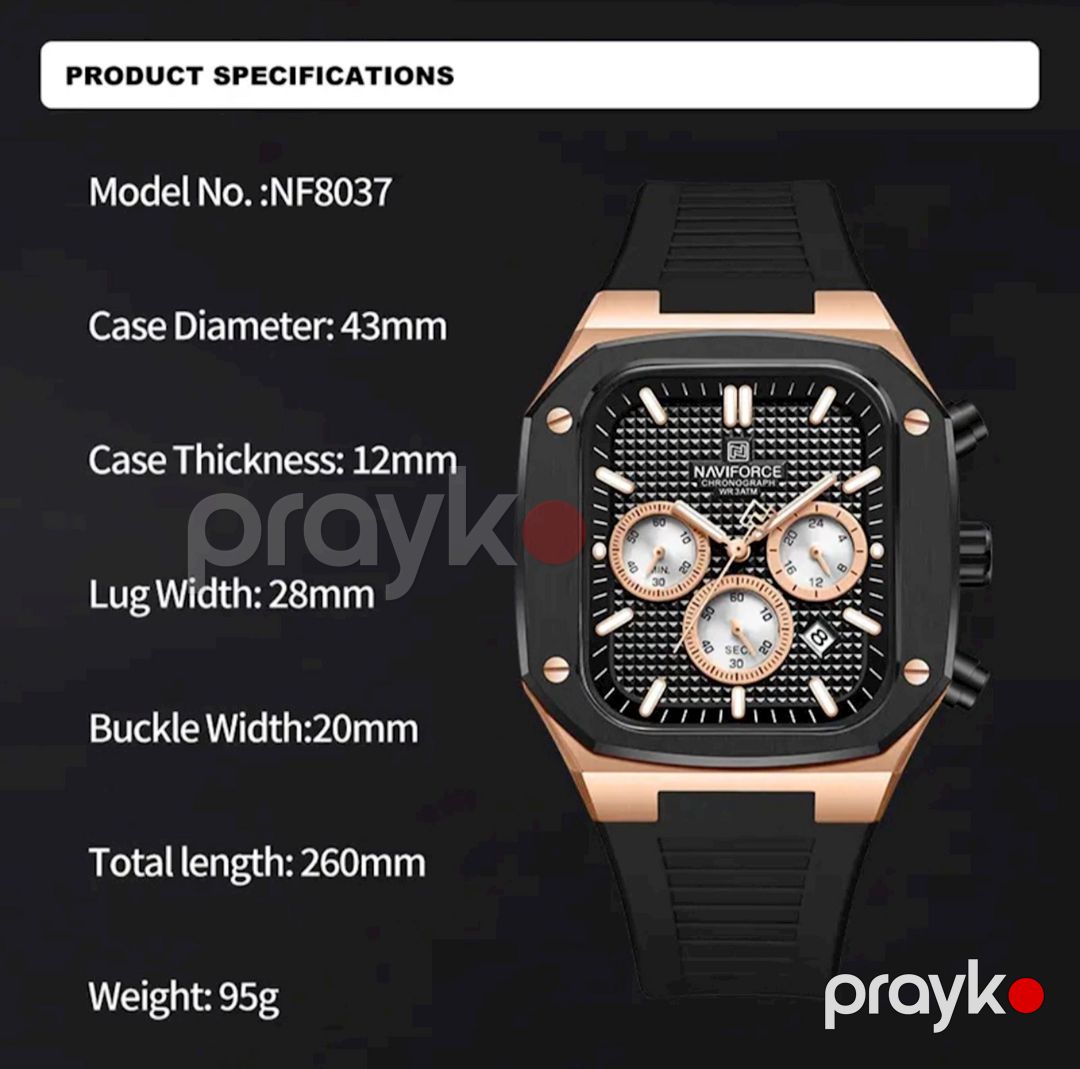 Kişi qol saatı NaviForce NF8037 Rg/b/b — Mallar, Bakı (3)