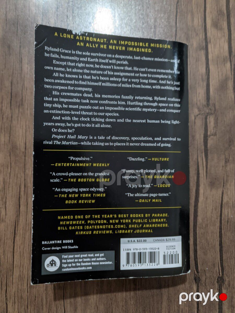 Project Hail Mary: A Novel by Andy Weir (Paperback) — Kitablar və jurnallar, Sumqayıt (2)