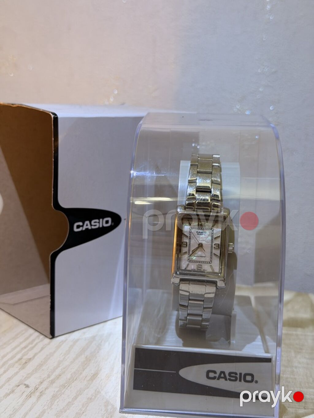 Casio qadın qol saatı – zərif düzbucaqlı korpus və metal qolbaqla — Qol saatları, Digah (3)