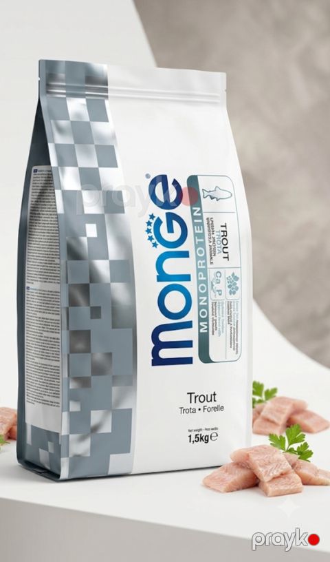 Quru yem pişiklər üçün Monge Monoprotein Trout, 1.5 kq — Bakı