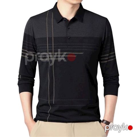 Kişilər üçün polo 58-796, qara, pambıq/viskoz, ölçü S — Bakı