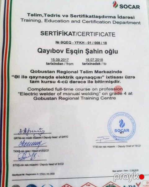 Qaynaqçı işi axtarıram — Bakı