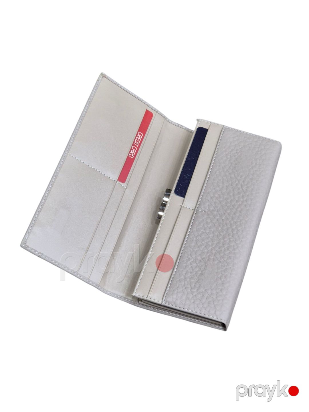 Qadınlar üçün pulqabı, poliuretan, maqnit kilidli, 8 kart bölməsi, bej, 19x9 sm, Çin istehsalı - Saralyn_3966A_Bej — Mallar, Bakı (3)