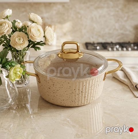 Qazan Eviz BG-772897, qranit, krem, 34 sm — Bakı