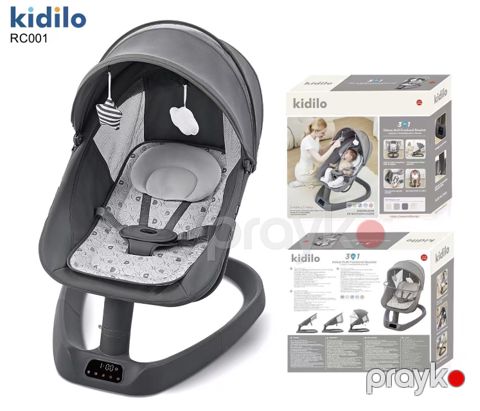 Elektron beşik Kidilo RC001, plastik, boz, 85x55x75 sm — Bakı