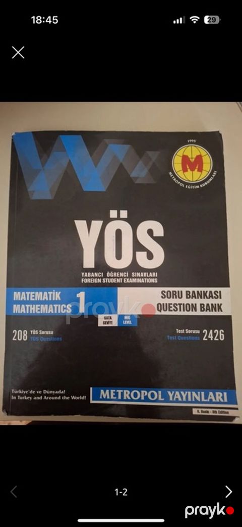 Məhsul: YÖS Matematik 1 – Soru Bankası (Metropol Yayınları) — Sumqayıt