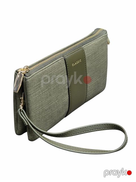 Qadınlar üçün pulqabı, poliuretan, yaşıl, 18sm x 10sm, 2 kart bölməsi, Çin istehsalı - Yadas_1244-D042_Green — Bakı