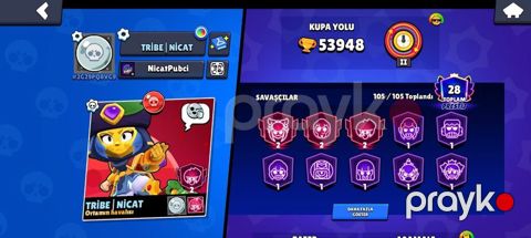 Brawl Stars hesabı - Kubok sayı: 53 948 - Prestij: 28 - Savaşçılar — Lənkəran