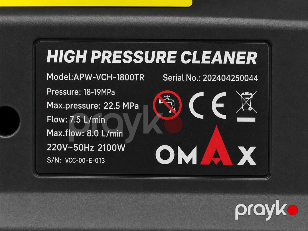 Yüksək təzyiqli yuyucu Omax APW-VCN-150PB, 3200W, 225 bar — Mallar, Bakı (2)
