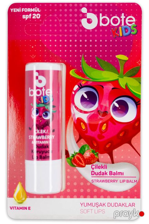 Uşaqlar üçün dodaq balzamı Bote Kids SPF20 Vitamin E Strawberry 5 q — Bakı