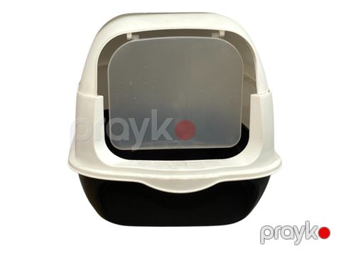 Pişiklər üçün tualet-evcik K-522-1-328 qara/ağ — Bakı