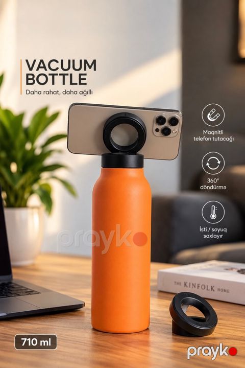 Metaqnitli Vacuum Bottle 710 ml – telefon tutacağı — Bakı