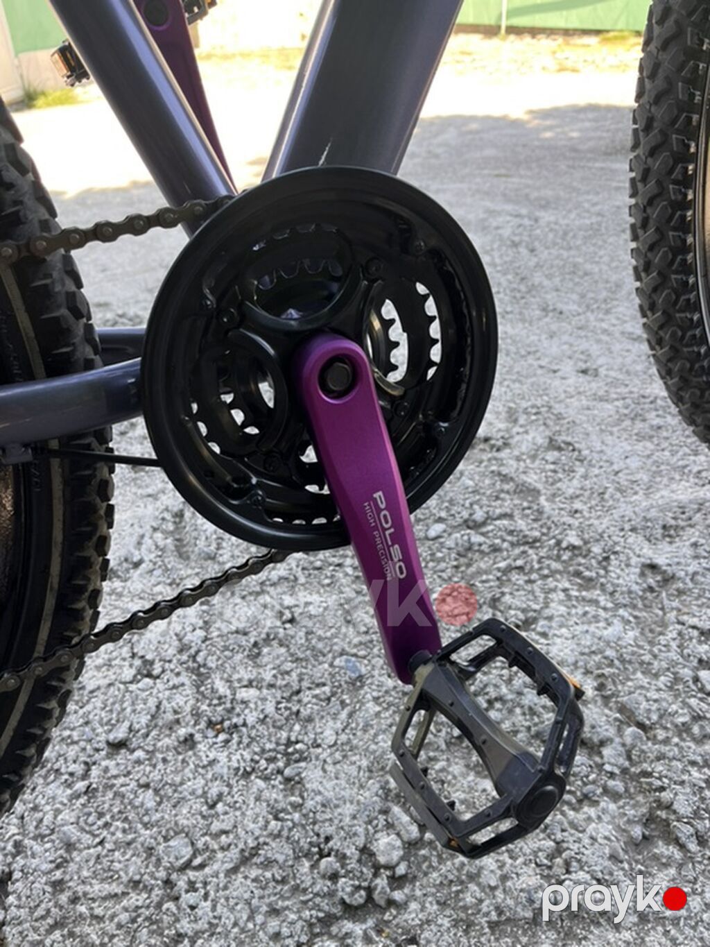 Dağ velosipedi – 27.5" təkərlər, alüminium çərçivə, bənövşəyi-boz rəng — Dağ velosipedləri, Xaçmaz (3)