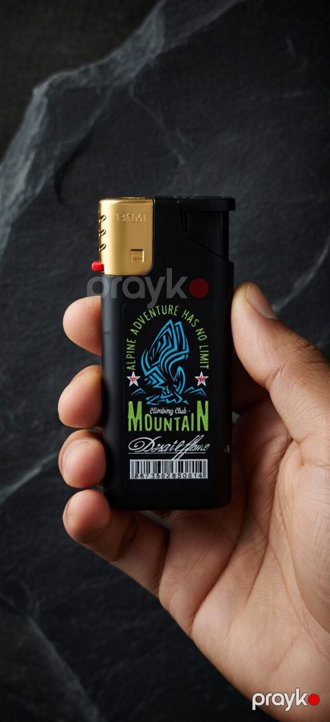 Qazla işləyən alışqan Mountain Flame, plastik, qara — Bakı