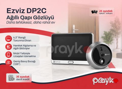 Kamera və monitorlu elektron qapı gözlüyü Ezvız DP2C — Bakı