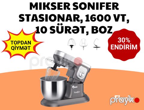 Mikser Sonifer (QR-774322), stasionar, 1600 Vt, 10 sürət, boz — Bakı