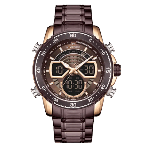 Kişi qol saatı Naviforce NF9189 Rosegold/Brown — Bakı