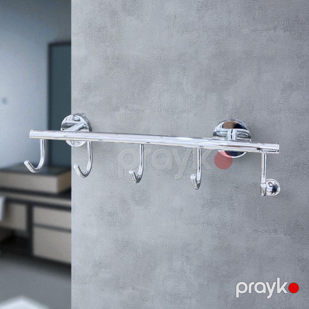 Hamam otağı üçün qarmaqlar Viya Banyo 70106-5, paslanmayan polad, gümüşü, 5 əd — Mallar, Bakı (2)