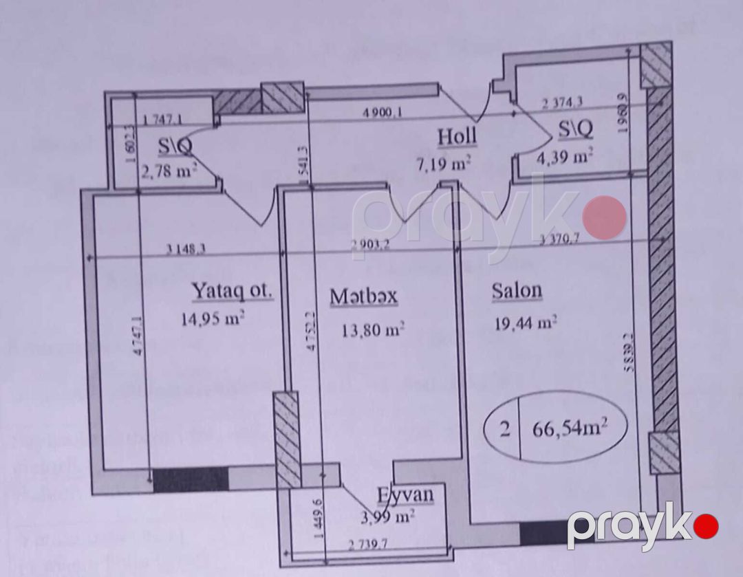 Satılır 2 otaqlı yeni tikili 67 m² — Mənzil, Bakı (2)