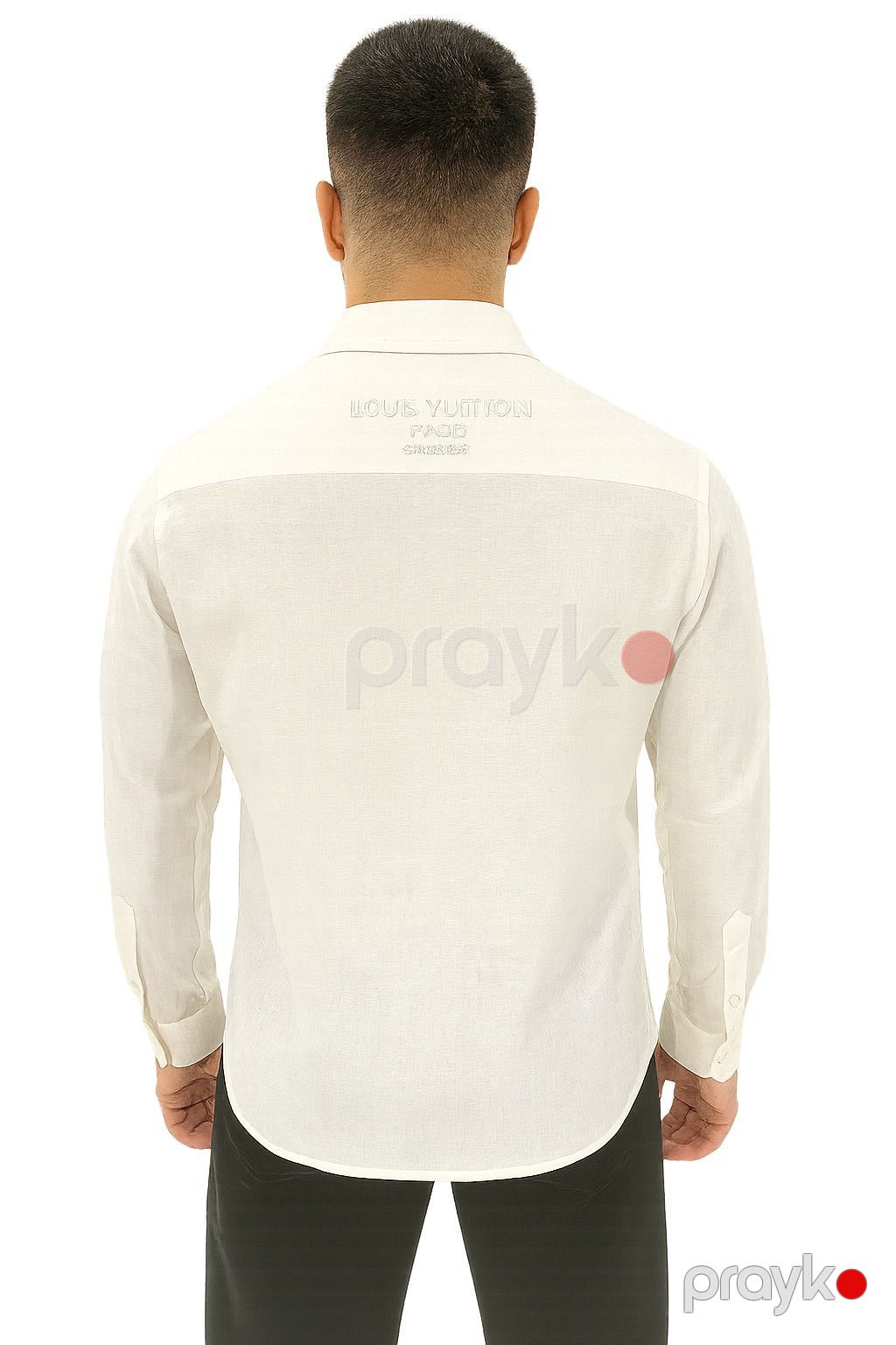 Kişilər üçün uzunqol köynək 0406, ağ, kətan, ölçü 3XL — Mallar, Bakı (2)