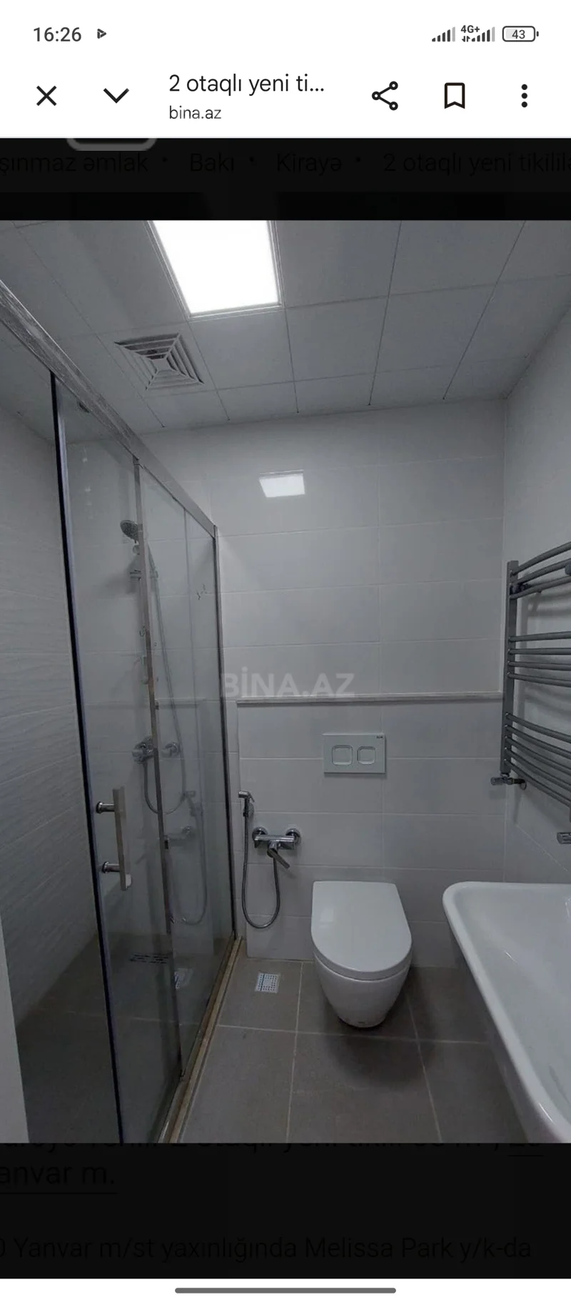 2 otaqlı mənzil, 55 m², 20 yanvar — kirayə — Mənzil, Bakı (2)