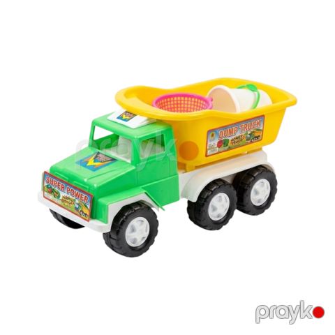 Yaşıl Dump Truck Qum Maşını 6 Təkərli Aksesuarlı İri Uşaq Oyuncaq 3 yaş, 22x10x12 sm — Bakı