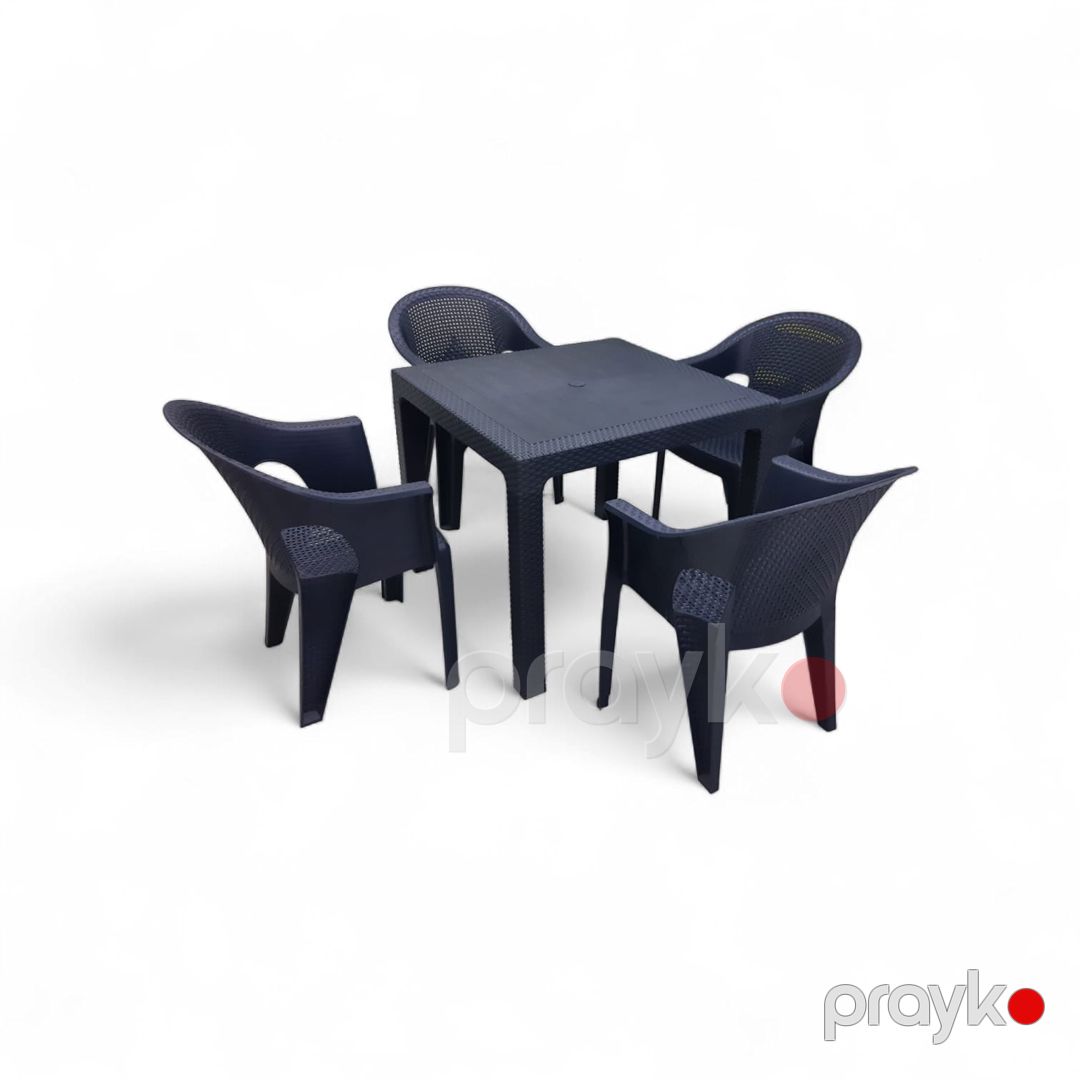 Bağ üçün mebel dəsti (masa + oturacaq) 12560_63, bambuk/plastik, antrasit, 5 parça — Mallar, Bakı (3)