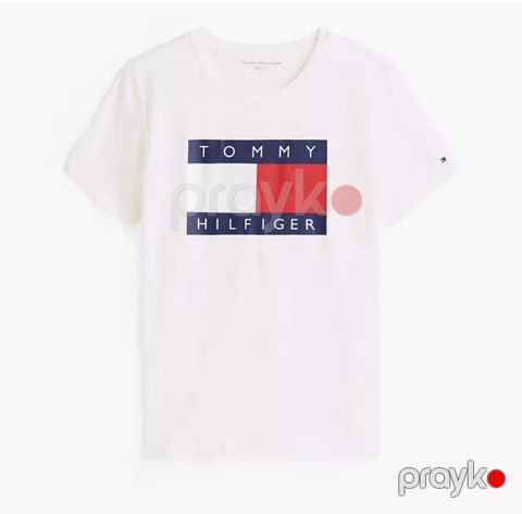 Qadınlar üçün futbolka Tommy Hilfiger XW05553, ağ, pambıq, ölçü S — Bakı