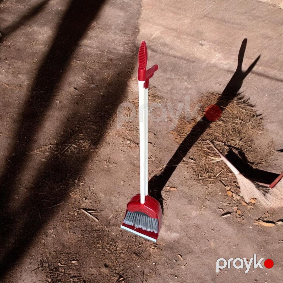 Süpürgə və xəkəndaz, plastik, qırmızı, EVT_58 — Mallar, Bakı (3)