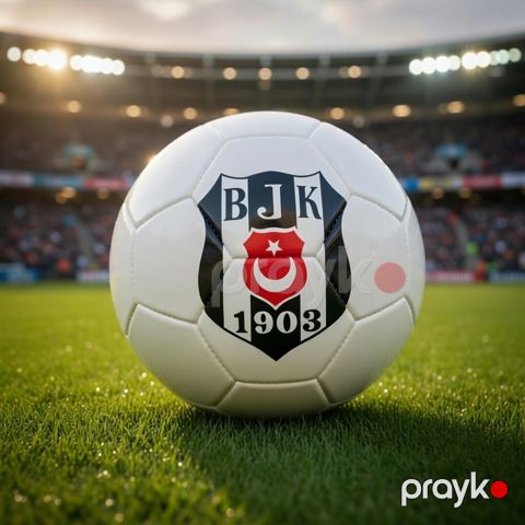 Futbol topu BYP, Beşiktaş, Ağ/Qara, ölçü 5 — Bakı