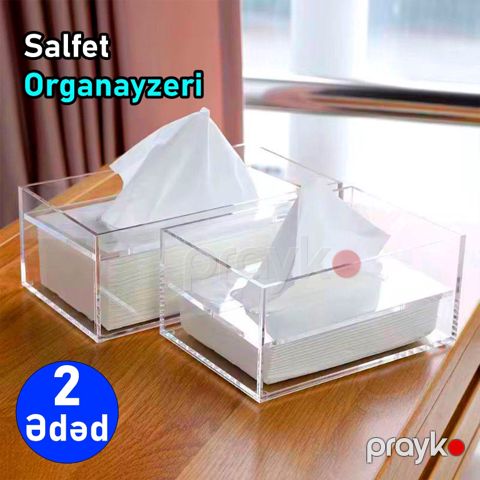 Süfrə ləvazimatları FenEx Home Salfet qabı B08, 2 ədəd, şəffaf - FenExOrg08x2 — Bakı