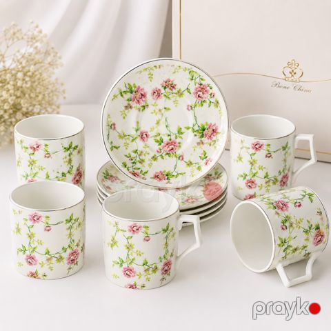 Çay servizi 11421, 250 ml, farfor, ağ, 6 nəfərlik, 12 ədəd — Bakı