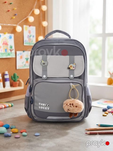 Məktəb çantası No brand, Poliester, Boz, 14 L — Bakı