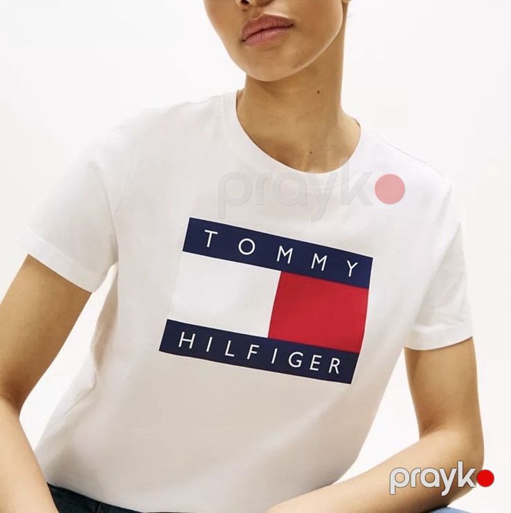 Qadınlar üçün futbolka Tommy Hilfiger XW05553, ağ, pambıq, ölçü S — Mallar, Bakı (2)