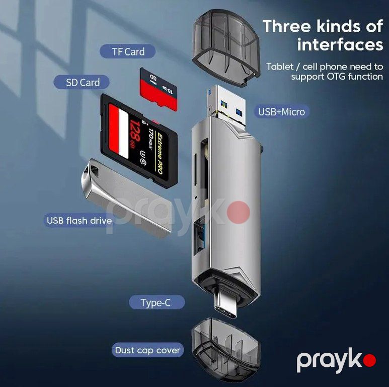 USB kart oxuyucu "6in1 USB Typec — Periferik cihazlar, Bakı (3)
