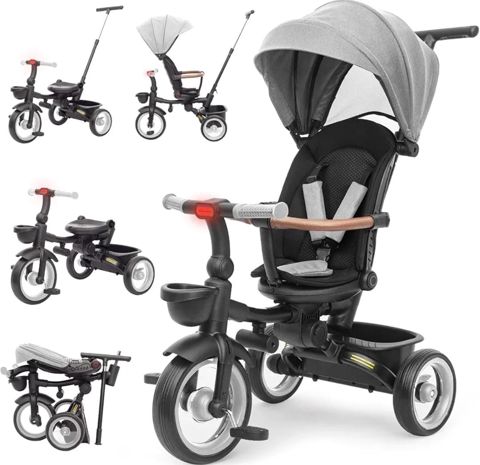Üçtəkərli velosiped Kidilo, qatlanan, boz — Bakı
