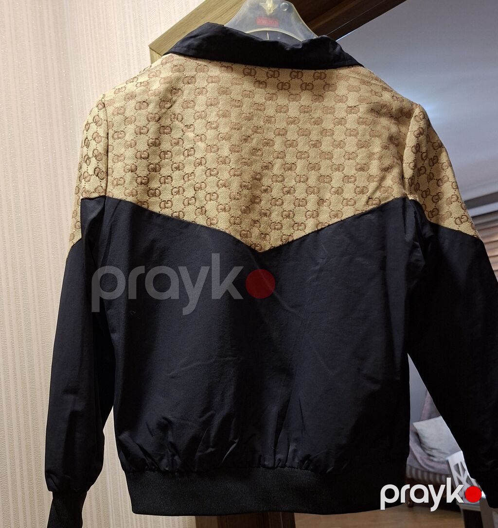 Qara-bej rəng kombinasiyalı yüngül qolu rezinli jaket - Dizayn: Üst — Kurtkalar, Bakı (2)