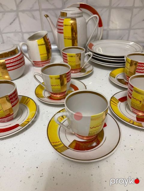 Çay dəsti, rəng - Ağ, Farfor — Masazır