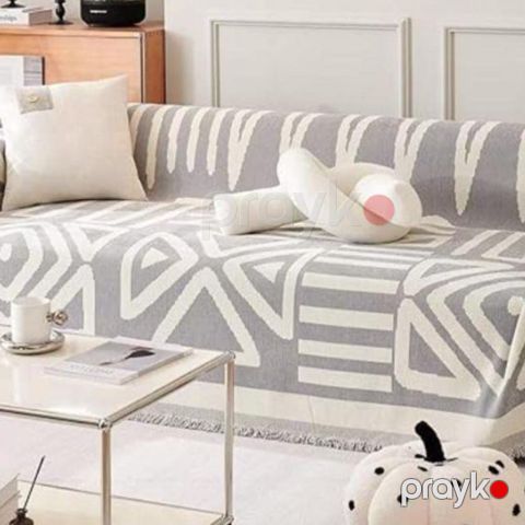 Divan örtüyü Sarra Home VM015-2004, bej-ağ, şenil, ölçü 180x320 sm — Bakı