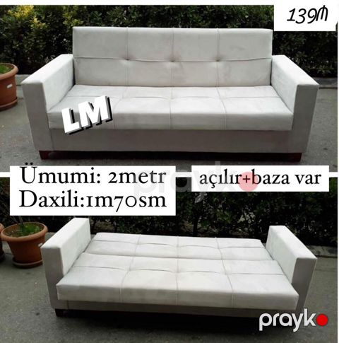 Divan – endirim fürsəti Qiymət: 139₼ Ümumi ölçü: 2 metr — Bakı