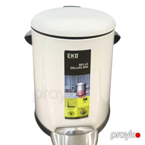 Zibil konteyneri pedal ilə Eko Belle Deluxe EK9217, paslanmayan polad/plastik, ağ, 3 l — Bakı