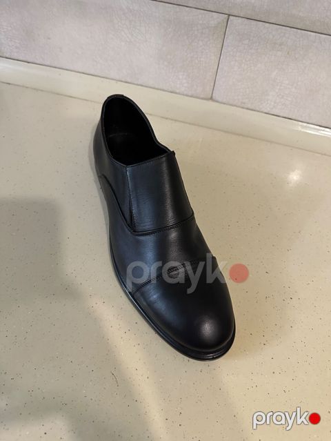 Klassik kişi ayaqqabısı – qara rəng - Model: bağsız, slip-on (elastik — Bakı