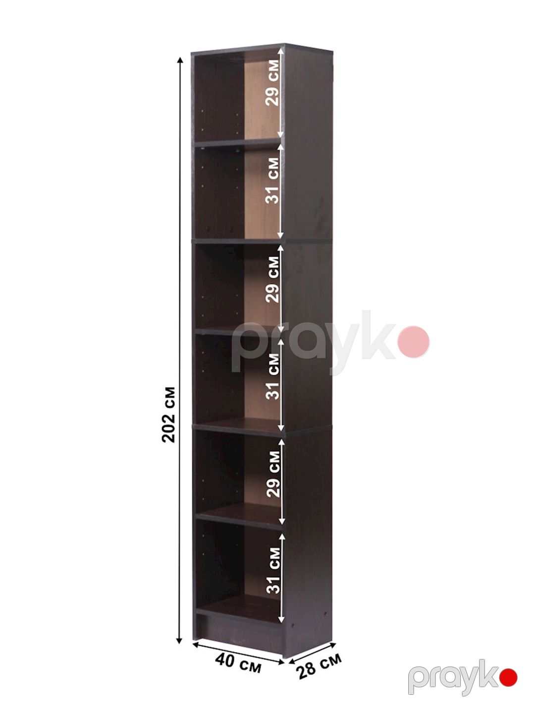 Stellaj Letta Venge, 202х28х40 sm, Ldsp, qəhvəyi — Mallar, Bakı (2)