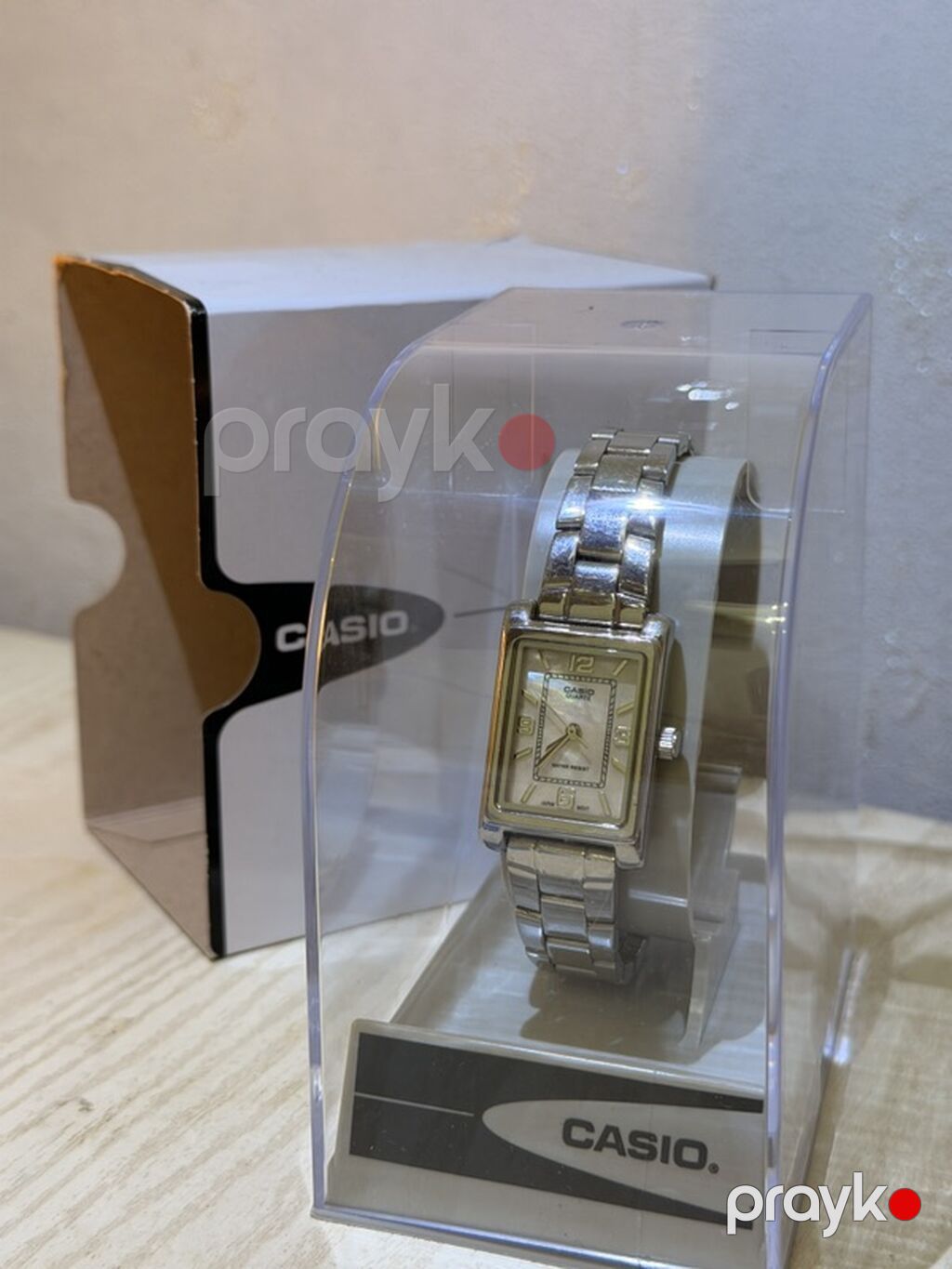 Casio qadın qol saatı – zərif düzbucaqlı korpus və metal qolbaqla — Qol saatları, Digah (4)